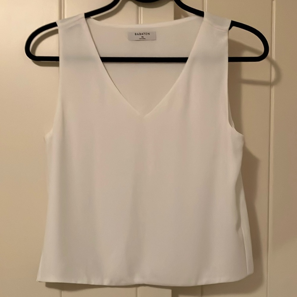 Babaton Aritzia Murphy Blouse Crop XS White